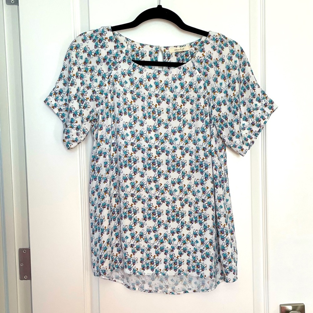 White Stuff White Abtract Floral Print Blouse